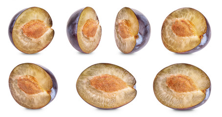 halves of ripe plum