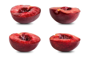 Many different positions of cherry halves
