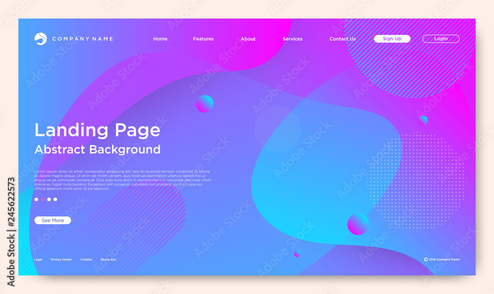 Sticker website landing page, abstract background, gradient pattern and modern style
