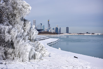 Fototapeta premium Frozen Winter in Chicago