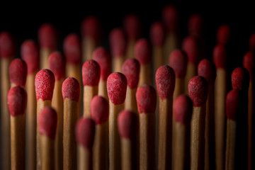 pattern of red matches with creative lighting
