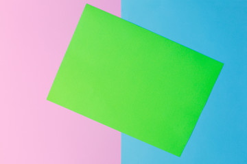 Soft pink, green and blue paper as texture background. Flat lay. Minimal concept. Creative concept. Pop Art. 