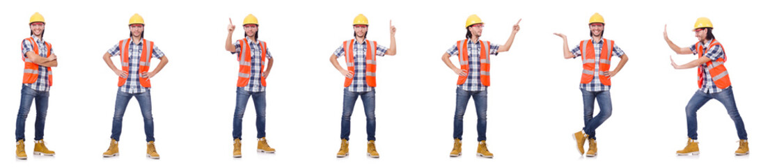 Industrial worker isolated on white 