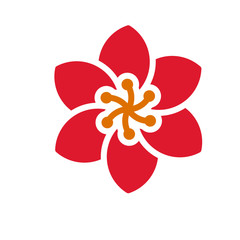 Flat flower vector icon