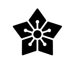 Glyph flower vector icon