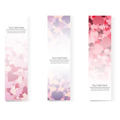 Web banner template with geometric heart pattern