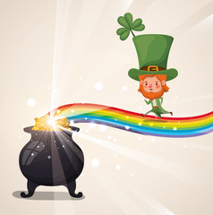 saint patricks day card with lemprechaun