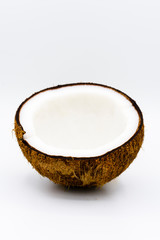 Half coconut isolated on white background