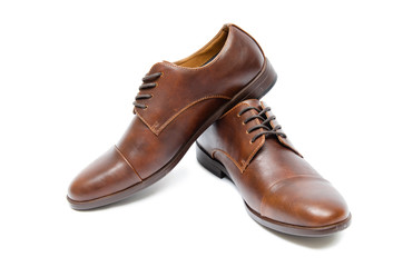 Brown shoes isolated on white background