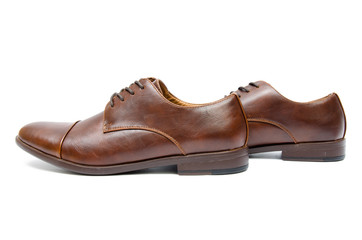Brown shoes isolated on white background