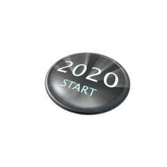 3d rendering of 2020 start button concept of new year