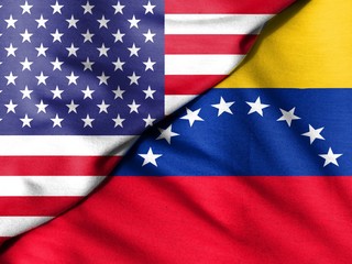 Flag of Venezuela. Flag of the United States.