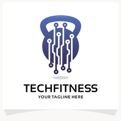 Fitness Tech Logo. Modern Gym Logo Design Template Inspiration