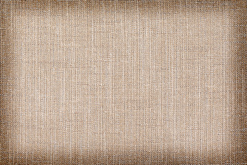 Linen fabric texture or background, Brown color and shadow.
