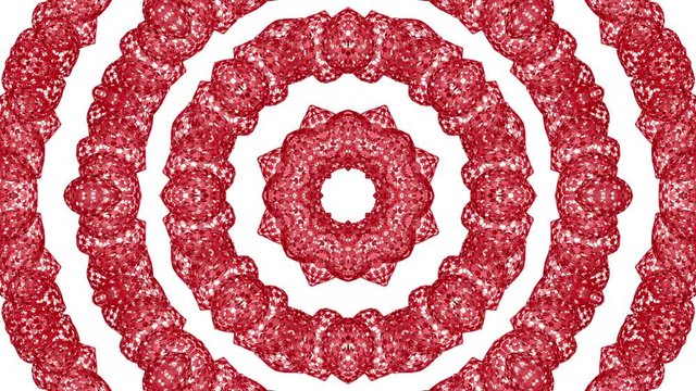 Abstract animated background of red openwork shapes. 3d render