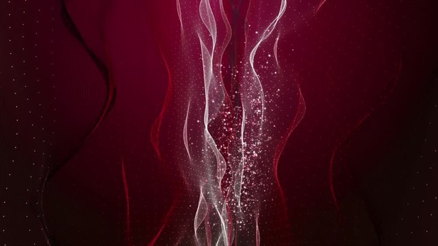 Romantic animation with wave object and glowing particles in slow motion, 4096x2304 loop 4K