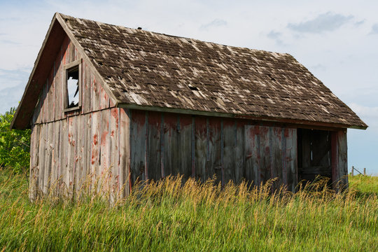 Old small wooden barn