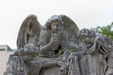 statue of angel in cemetery