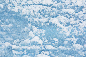 The texture of the ice. The frozen water.Winter background  