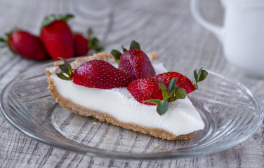 Pastel  de queso con fresas