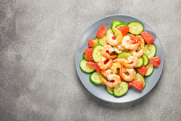 Fresh salad with seafood