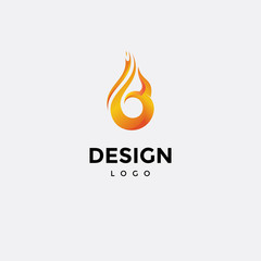 Vector logo design colorful, fire icon, initials b