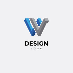 Vector logo design colorful, initials icon w
