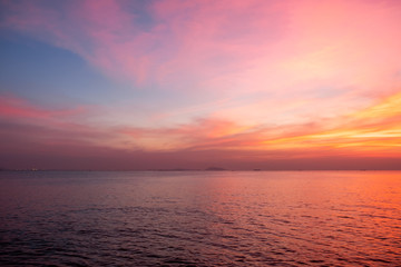 Sky in the pink, blue  and purple colors sky