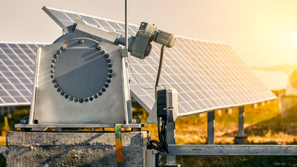 Solar photovoltaic bracket automatic rotation control machine close-up shooting