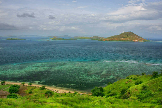 Coastline of Kanawa Island in Flores Sea, Nusa Tenggara, Indonesia