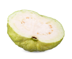 Guava fruit isolated on white clipping path