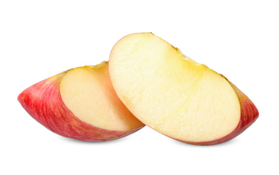 Slice apple isolated on white clipping path