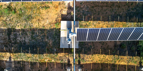 Aerial solar photovoltaic bracket detail