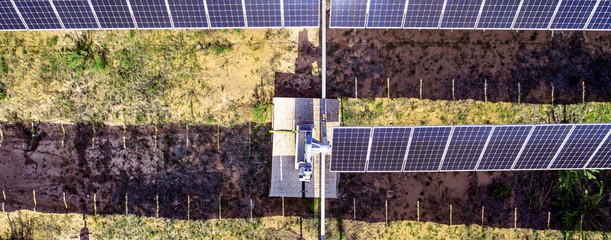 Aerial solar photovoltaic bracket detail