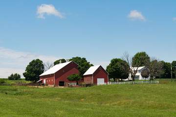 Fototapeta na wymiar Rural farm on the hill