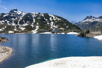 Totensee lake viewed from Grimsel Pass, Switzerland