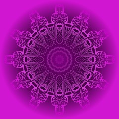 Purple color Ornamental arabic pattern with mandala. Vector illustration. Tribal ethnic fashion design for paper, textile print