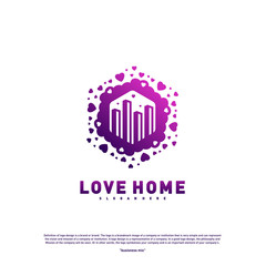 Modern City Love Logo Design Concept. Business Love Building Logo Vector Template