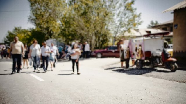 4K Time Lapse of Crowd in Armenia, Yerevan (Tsitsernakaberd) genocide national monument. Shooted on April 24, 2018 (Armenian Genocide Memorial Day)