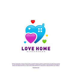 Love Home Logo Design Concept. Business Love House Logo Vector Template