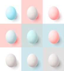 Background with pink, blue and gray in pastel colors. Easter concept