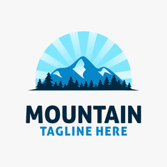 Fototapeta na wymiar Mountain landscape logo design