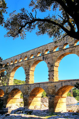 Obraz premium Aqueduct Pont du Gard in southern France