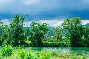 River and countryside scenery in spring