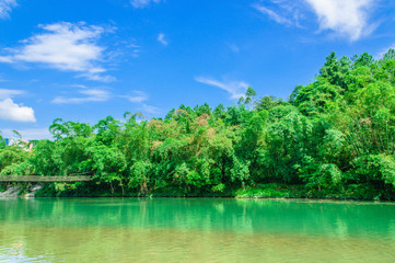 River and countryside scenery in spring