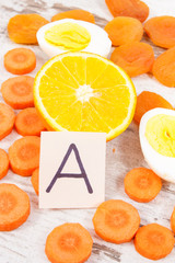 Healthy products as source vitamin A, minerals and dietary fiber, nutritious eating concept
