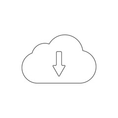 cloud and download outline icon vector design illustration