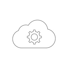cloud and settings outline icon vector design illustration