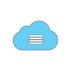 cloud and storage colored icon vector design illustration