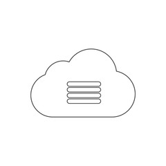 cloud and storage outline icon vector design illustration